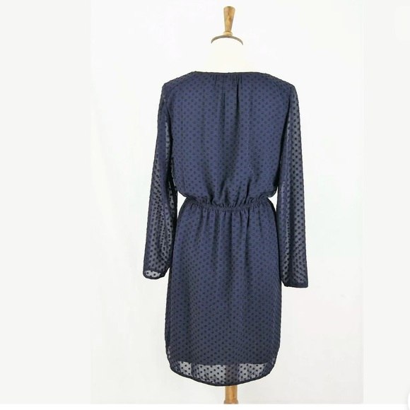 ❌SOLD❌J.Crew Factory Navy Clio Dot Tulip Hem Dress - Picture 4 of 6